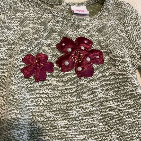 Nannette Kids size 6 Mixed Material Floral Ruffle Boho Girly Long Sleeve Top - Picture 2 of 9